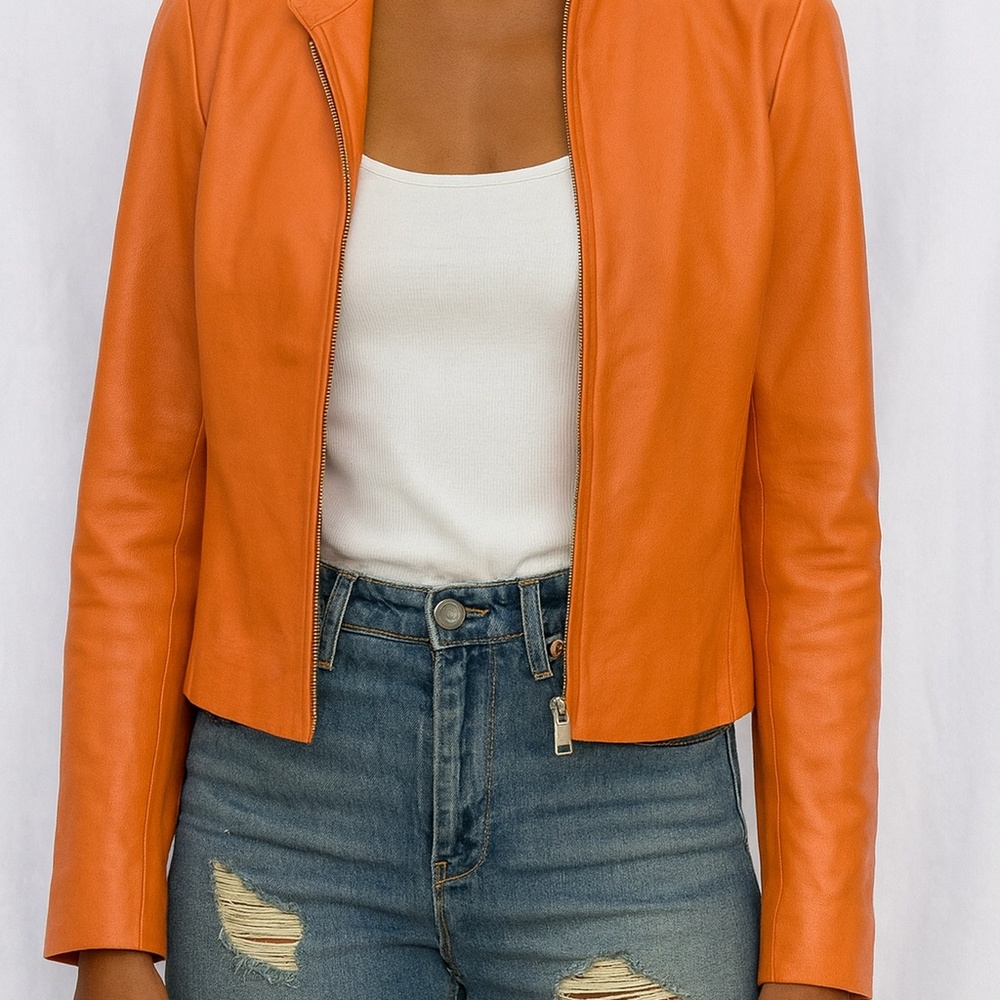 Romantic Leder Style Italy Genuine Leather Jacket – Size M